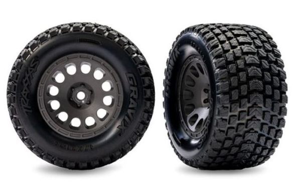TRX10772-GRAY Reifen/F. TRX Mini-XRT/Front Gravix Grau 2x